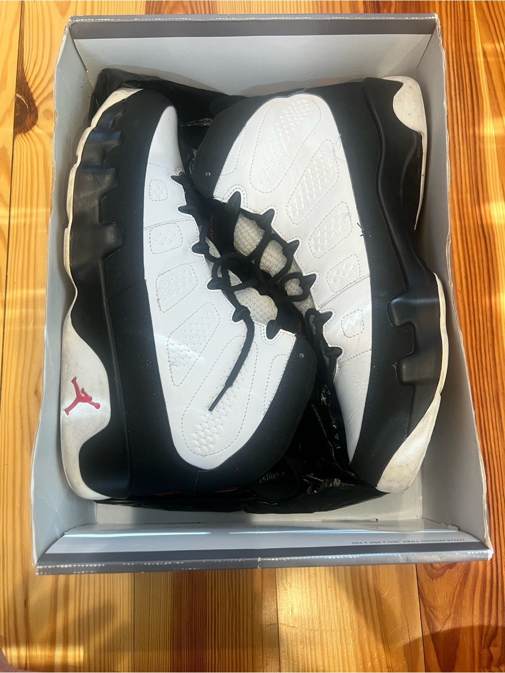 Jordan Men's Black and White Low-Top Athletic Sneakers with Red Jumpman